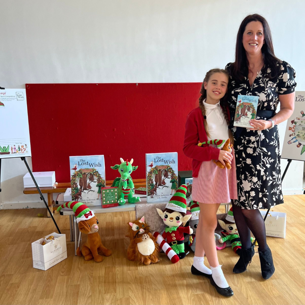 Clare Anderson and Siena with The Lost Wish Book Products