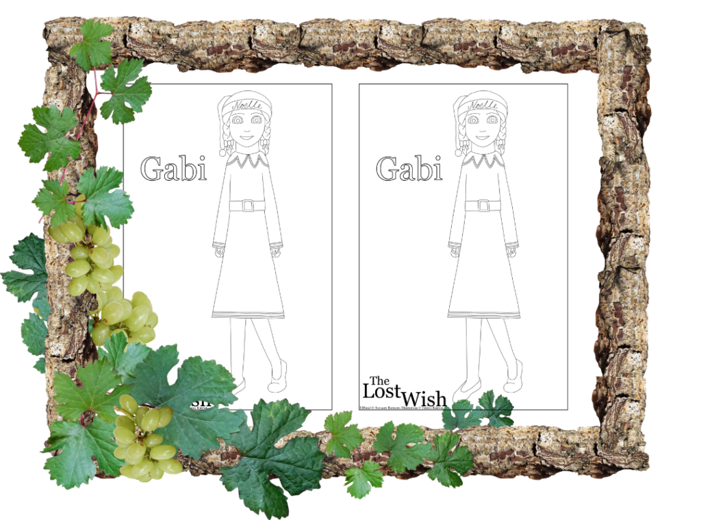 Gabi from The Lost Wish Sitting Colouring Sheet